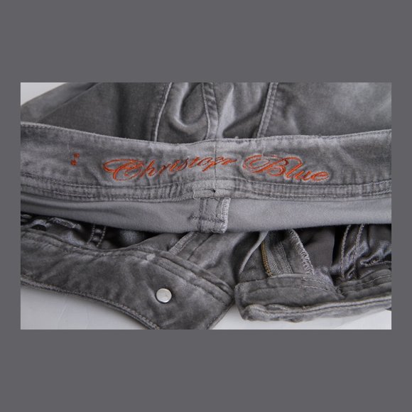 A RARE FIND - Christopher Blue Gray Velvet Boot-cut Jeans - Picture 5 of 15